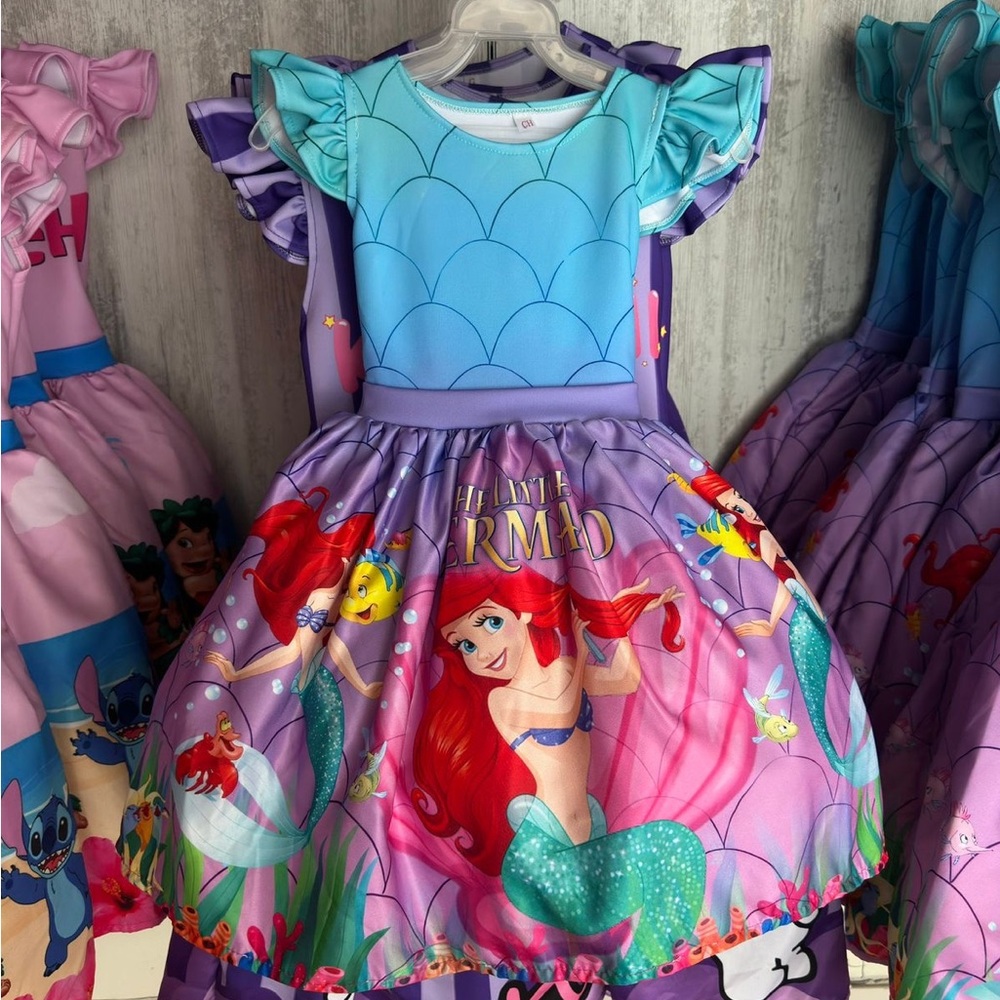 Little Mermaid Kids Formal Dress - Purple and Blue